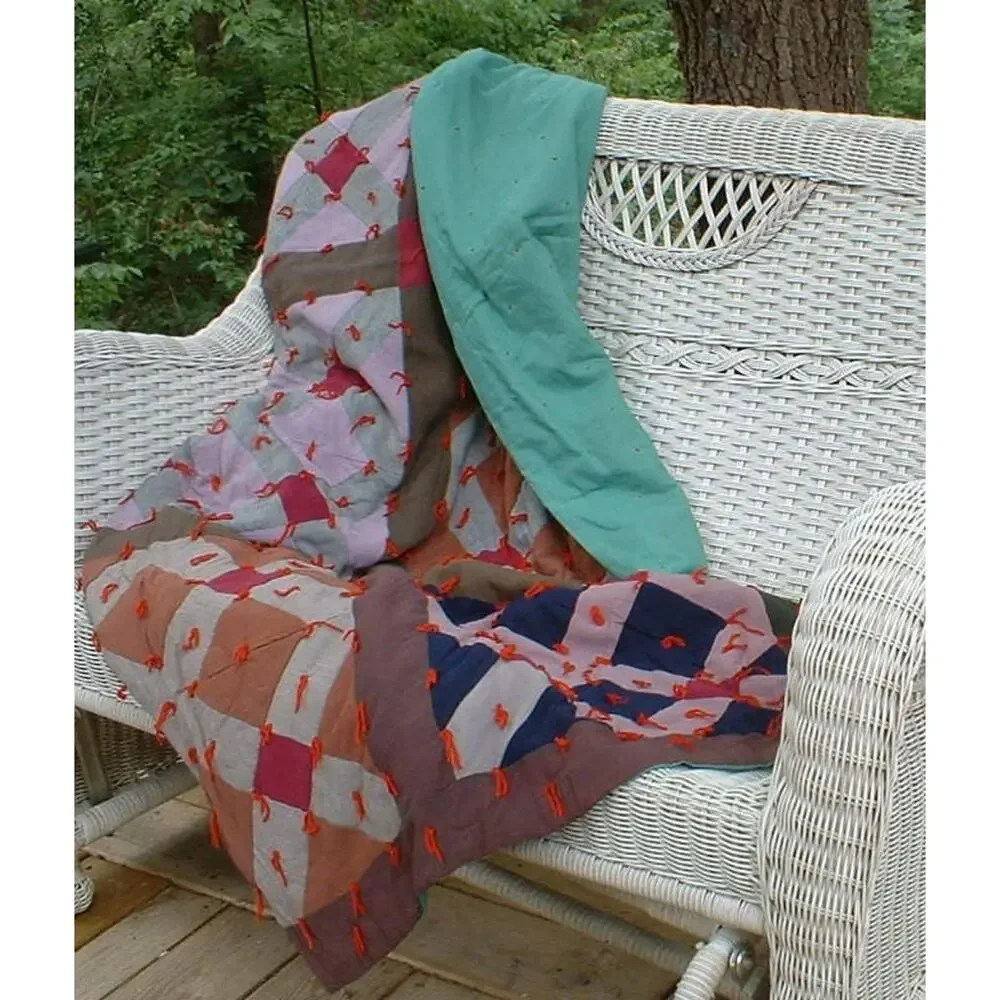 Multi Colored Vintage Patchwork Quilt